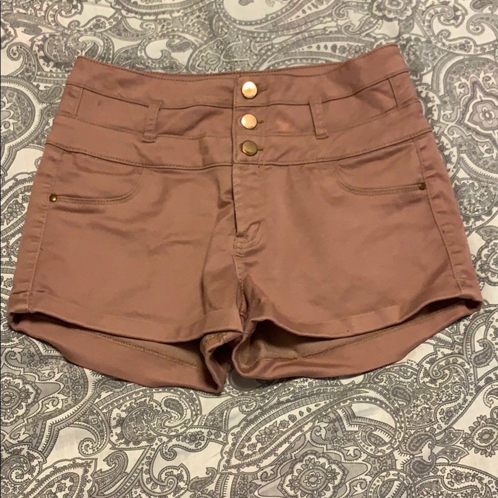 Pink High Waisted Refuge Shorts